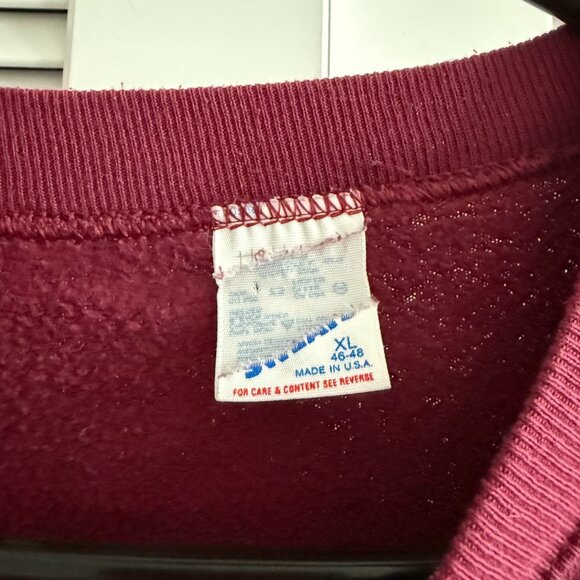 1980's Vintage Bootleg Champion Sweatshirt Maroon XL - Picture 5 of 7